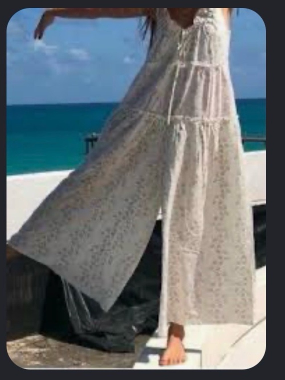 Jaase white floral rayon wide-leg jumpsuit bohemian size L (AA(108)